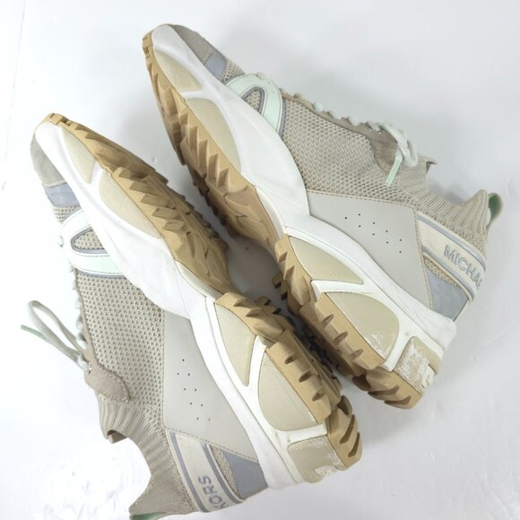 MK MICHAEL KORS LUCAS SNEAKERS Shoes MEN'S Size 10 M Lace Up GRAY Athletic SHOES - Picture 8 of 16